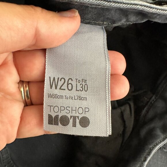 2/$30 Topshop Moto Jamie Jeans High Rise Ankle Skinny Washed Black W26 #9359 - Picture 8 of 11